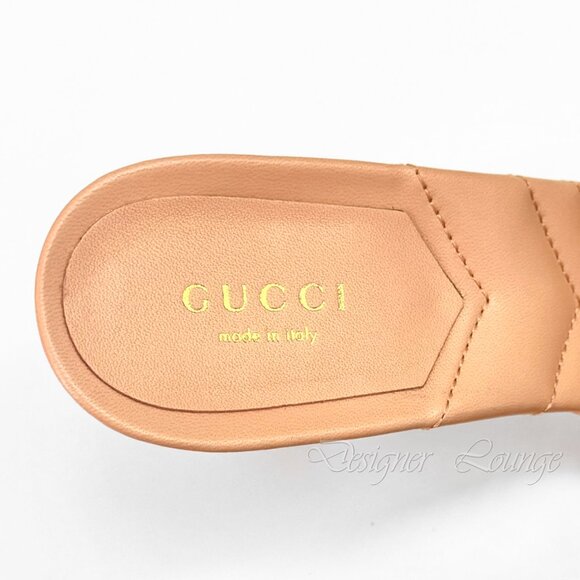 NEW GUCCI GG Marmont Matelasse Leather Mules Sandals Peachy Chic EU 39 US 9 Auth - Picture 7 of 12